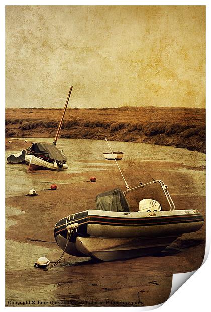 Blakeney Boats Print by Julie Coe