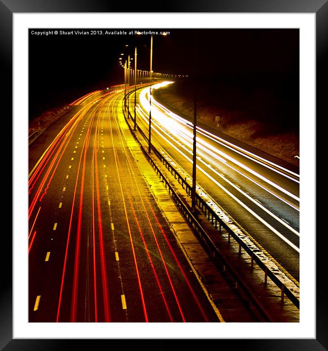 Cars on Motorway Framed Mounted Print by Stuart Vivian