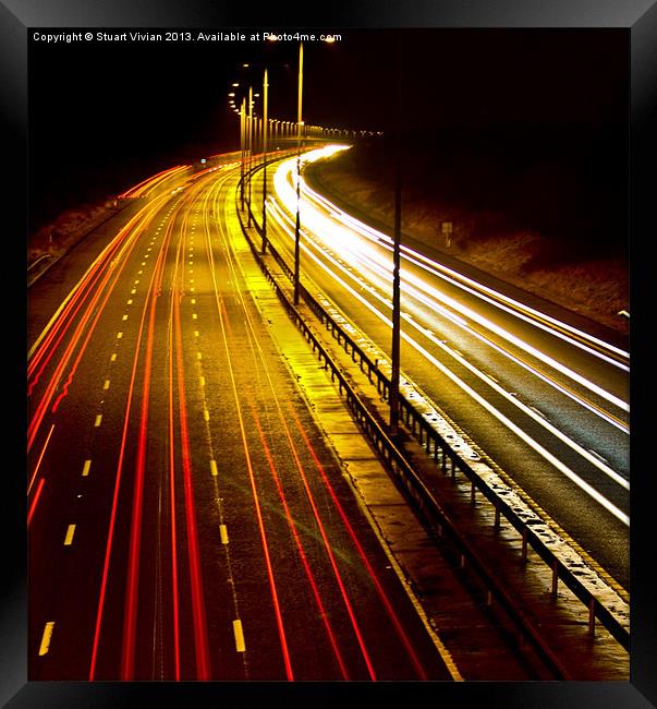 Cars on Motorway Framed Print by Stuart Vivian