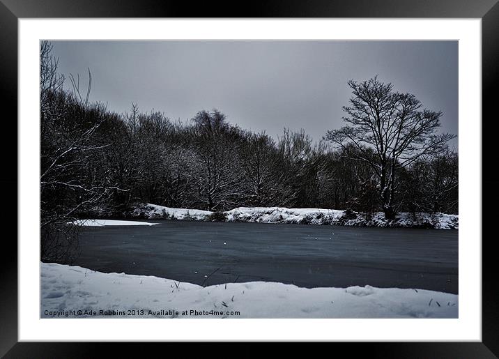 On Frozen Pond Framed Mounted Print by Ade Robbins