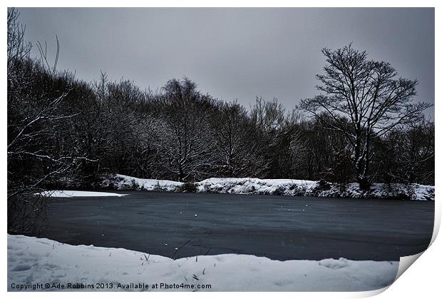 On Frozen Pond Print by Ade Robbins