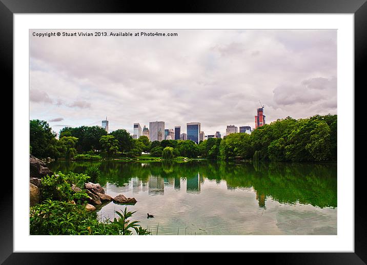 Central Park Skyline Framed Mounted Print by Stuart Vivian