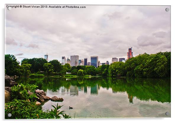 Central Park Skyline Acrylic by Stuart Vivian