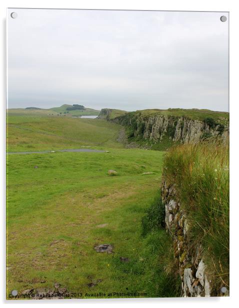 Hadrians Wall Acrylic by Rebecca Giles