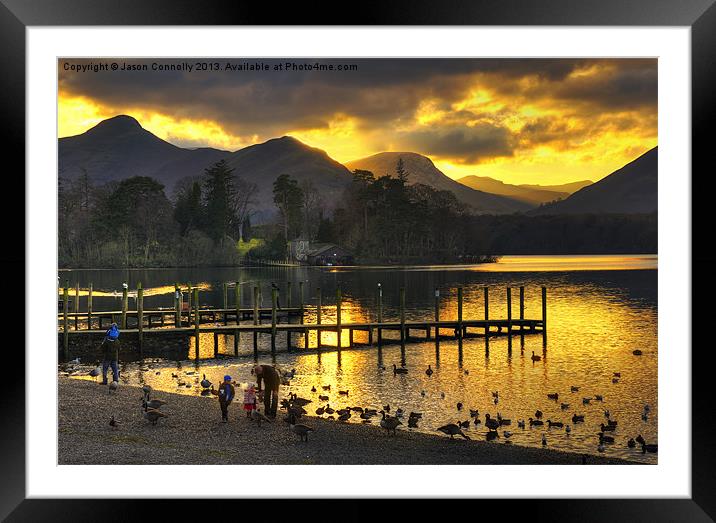 Last Light At Derwentwater Framed Mounted Print by Jason Connolly
