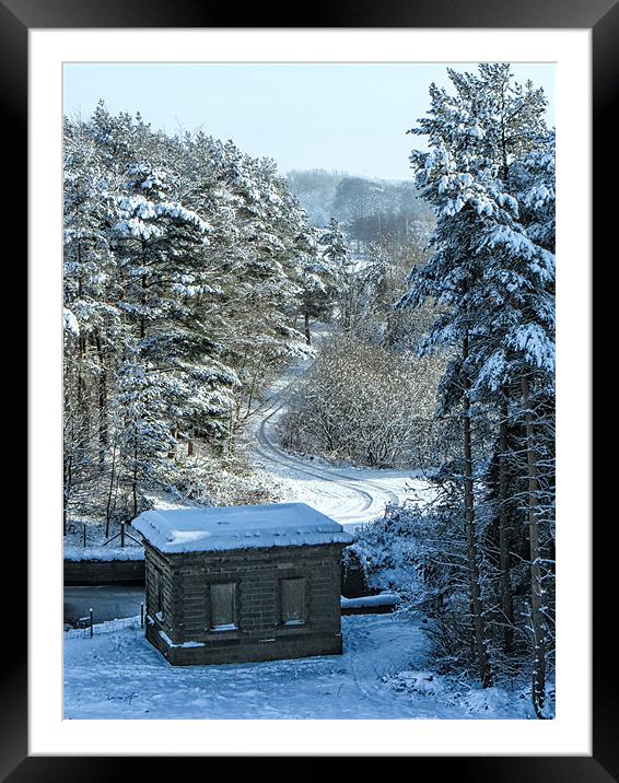 Snowy Scene Scout Dike Framed Mounted Print by Chris Andrew