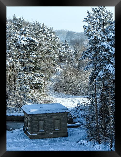 Snowy Scene Scout Dike Framed Print by Chris Andrew
