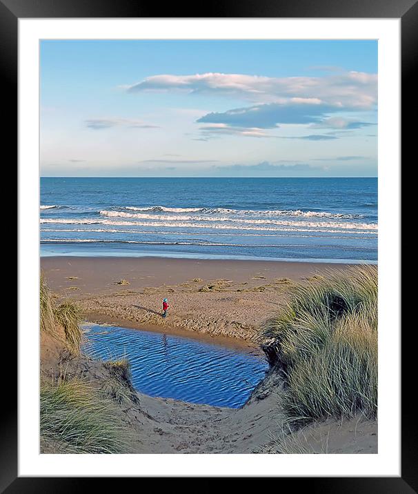 Small boy on the Beach Framed Mounted Print by Pat Carroll