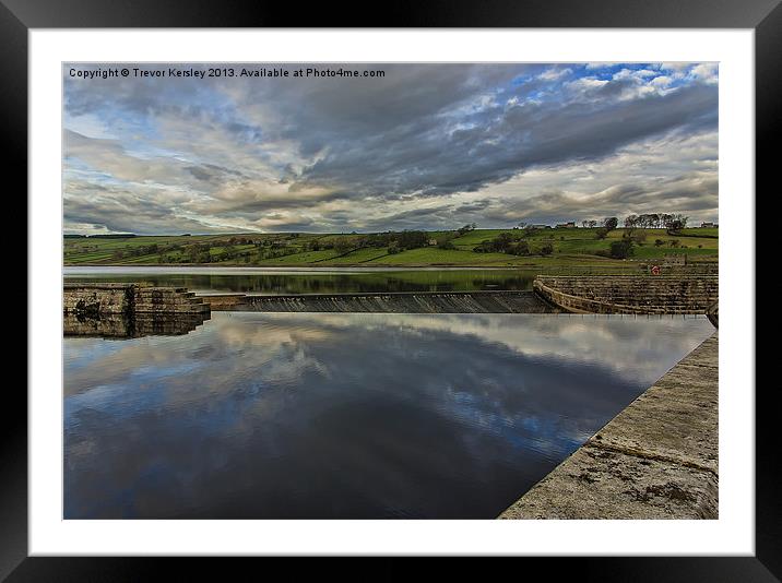 Hury Reservoir Framed Mounted Print by Trevor Kersley RIP