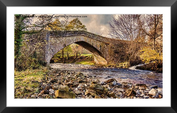 Packhorse Bridge Coverdale Framed Mounted Print by Trevor Kersley RIP