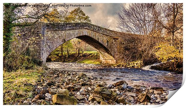 Packhorse Bridge Coverdale Print by Trevor Kersley RIP
