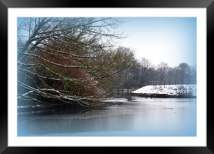 icy lake Framed Mounted Print by sue davies