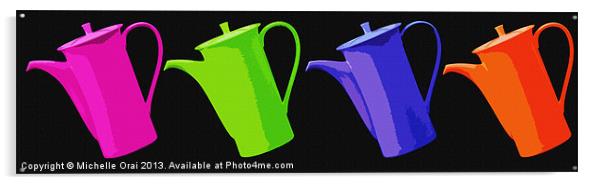 Coffee Pot colour Acrylic by Michelle Orai