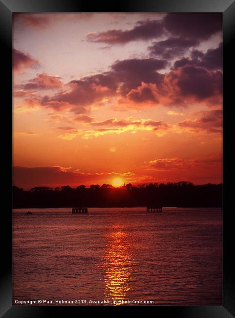 Sunset Plymouth Sound Framed Print by Paul Holman Photography