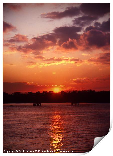 Sunset Plymouth Sound Print by Paul Holman Photography