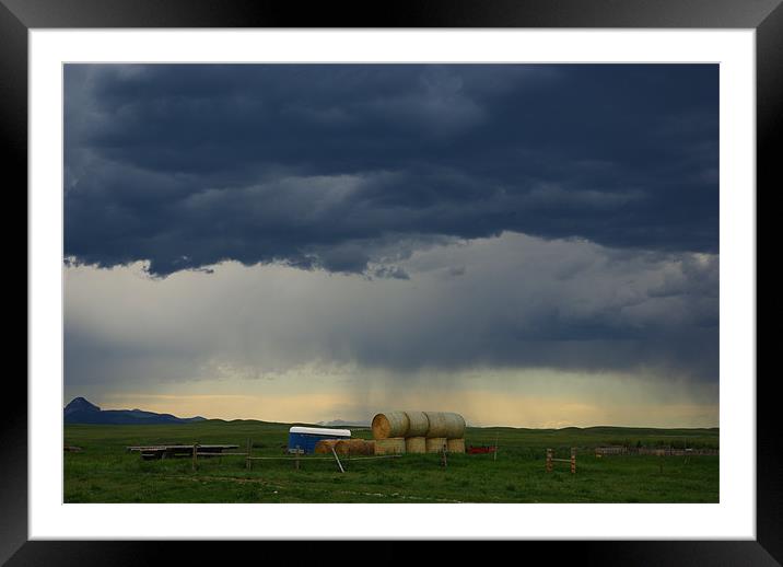 Stormy skies, Montana Framed Mounted Print by Claudio Del Luongo