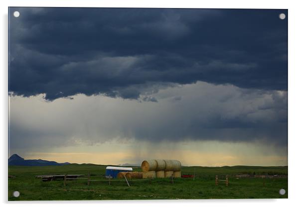 Stormy skies, Montana Acrylic by Claudio Del Luongo