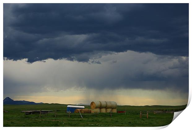 Stormy skies, Montana Print by Claudio Del Luongo