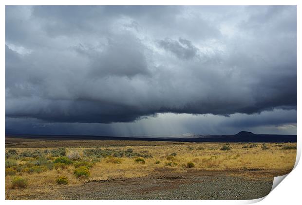 Approaching storm, Nevada desert Print by Claudio Del Luongo
