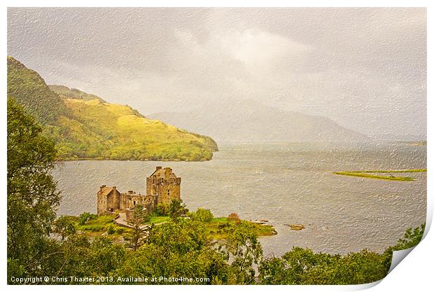 Eliean Donan Textured Print by Chris Thaxter