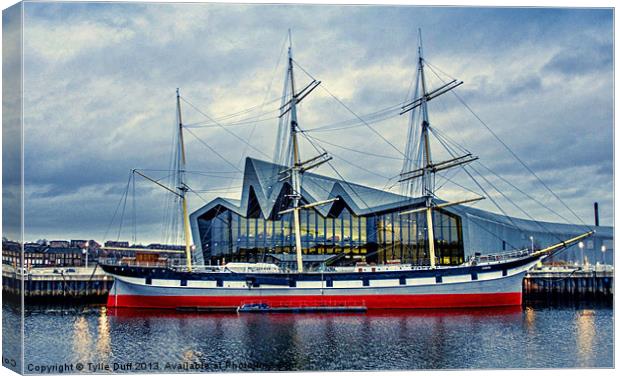 The Tall Ship at Glasgows Riverside Museum (2) Canvas Print by Tylie Duff Photo Art