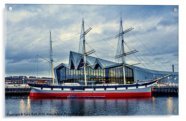 The Tall Ship at Glasgows Riverside Museum (2) Acrylic by Tylie Duff Photo Art