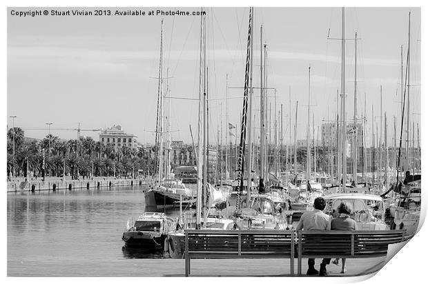 Couple at the Marina Print by Stuart Vivian