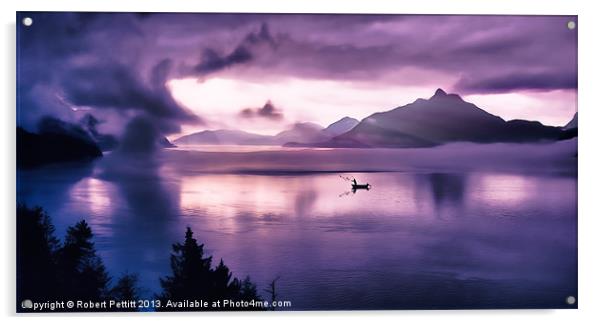 Howe Sound Sunset Acrylic by Robert Pettitt