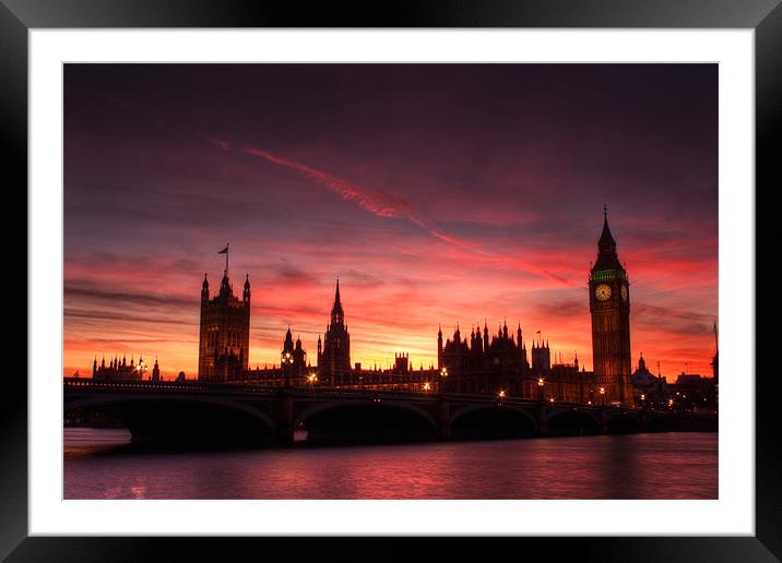 Sunset over Parliament Framed Mounted Print by Stuart Gennery