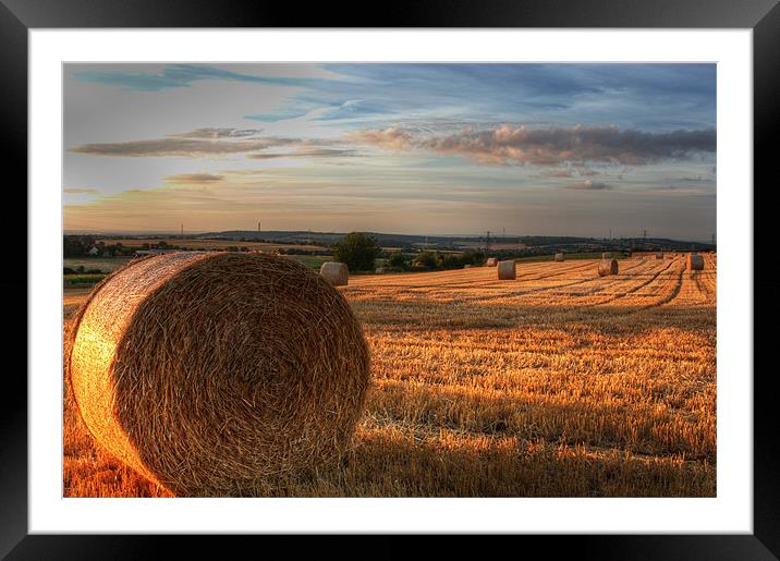 Haybales at Dusk Framed Mounted Print by Stuart Gennery