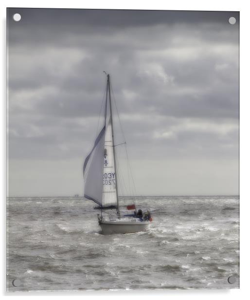 Yacht at Sea Acrylic by Nigel Jones