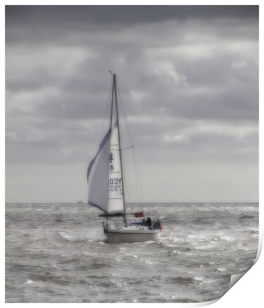 Yacht at Sea Print by Nigel Jones