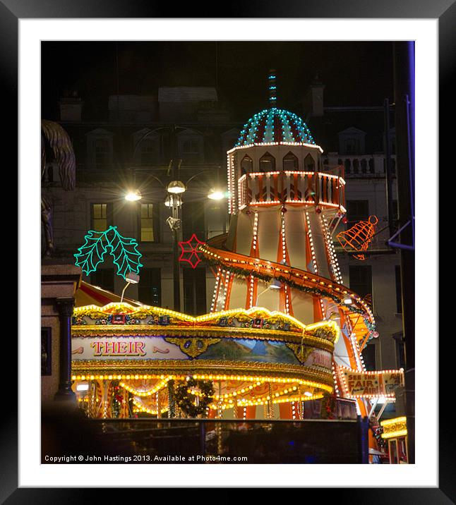 Helter Skelter at the Fun Fair in Glasgow Framed Mounted Print by John Hastings