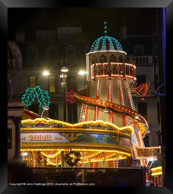 Helter Skelter at the Fun Fair in Glasgow Framed Print by John Hastings