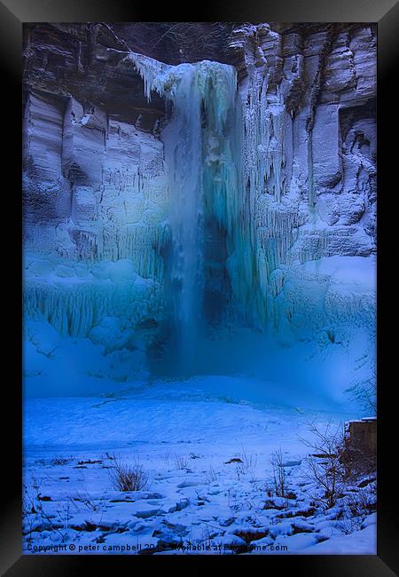 Finger Lake Water Fall Framed Print by peter campbell