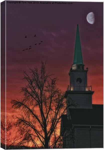 THE STEEPLE AT SUNSET Canvas Print by Tom York