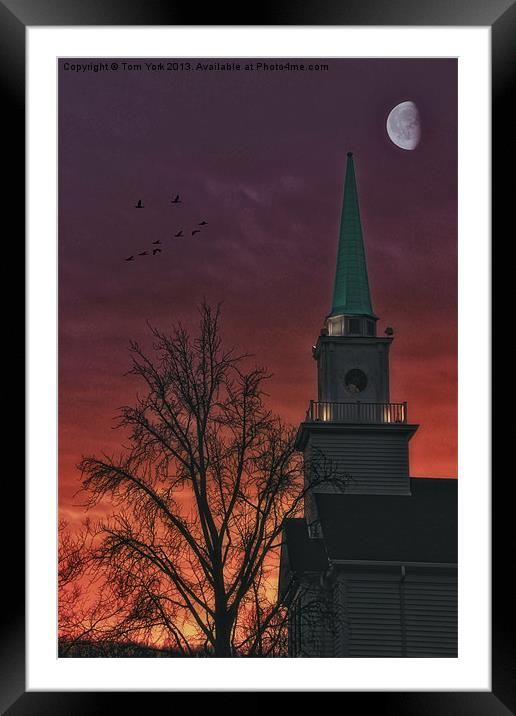 THE STEEPLE AT SUNSET Framed Mounted Print by Tom York