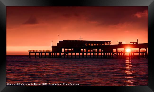 Pier Sunrise Framed Print by Vinicios de Moura