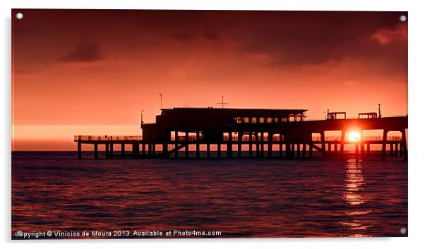 Pier Sunrise Acrylic by Vinicios de Moura