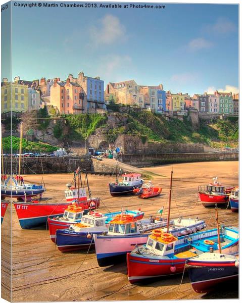 Fishing Boats, Tenby Canvas Print by Martin Chambers