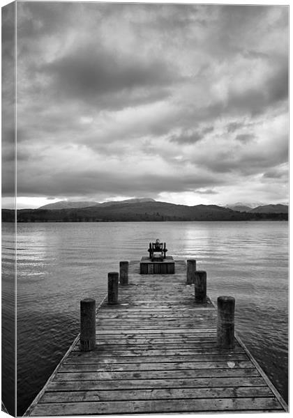 Wooden Jetty at Windermere Canvas Print by Sandi-Cockayne ADPS