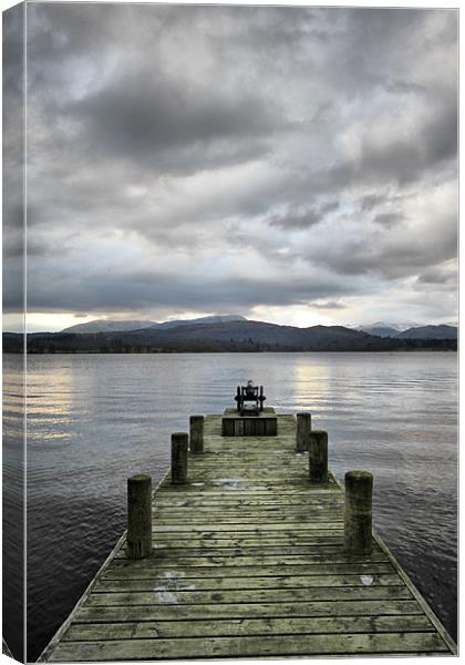 Wooden Jetty at Windermere II Canvas Print by Sandi-Cockayne ADPS