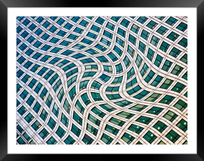 Canary Wharf London Abstract Framed Mounted Print by David Pyatt