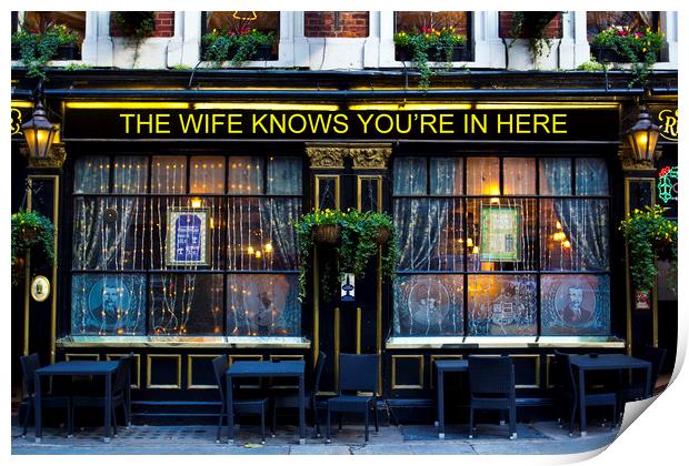 The wife Knows Pub Print by David Pyatt