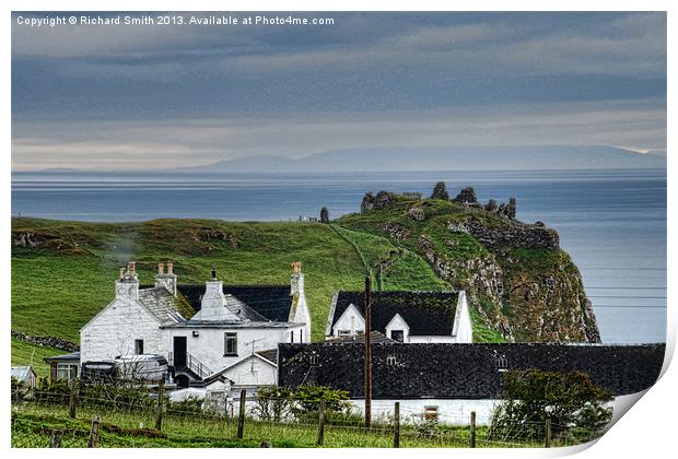 Duntulm Castle Hotel Print by Richard Smith