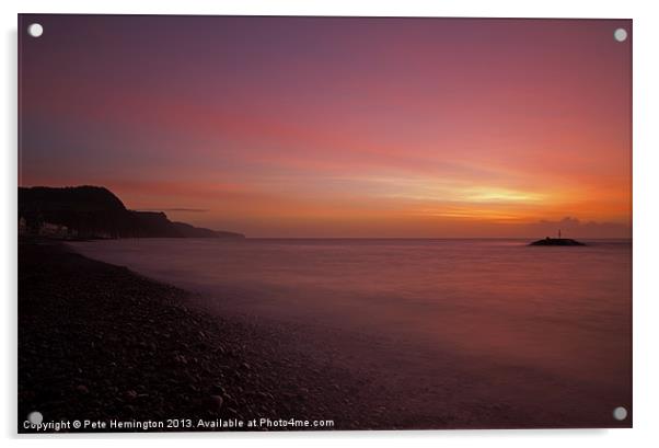 Winter coastal sunrise Acrylic by Pete Hemington
