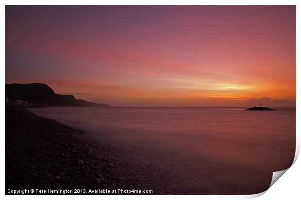Winter coastal sunrise Print by Pete Hemington