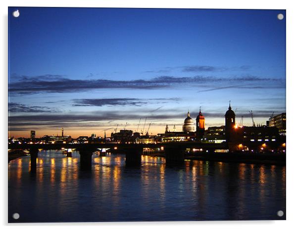 London Sunset Scene  Acrylic by Harry Ward