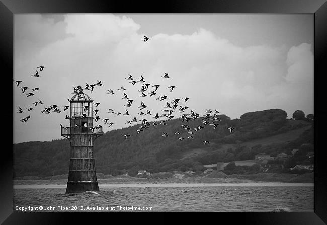 Abandoned Lighthouse Gower Framed Print by John Piper