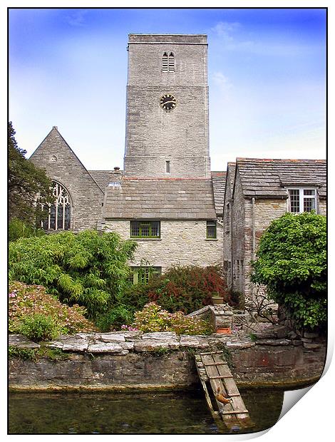 Mill pond and church, Swanage, Dorset UK Print by Graham Piper